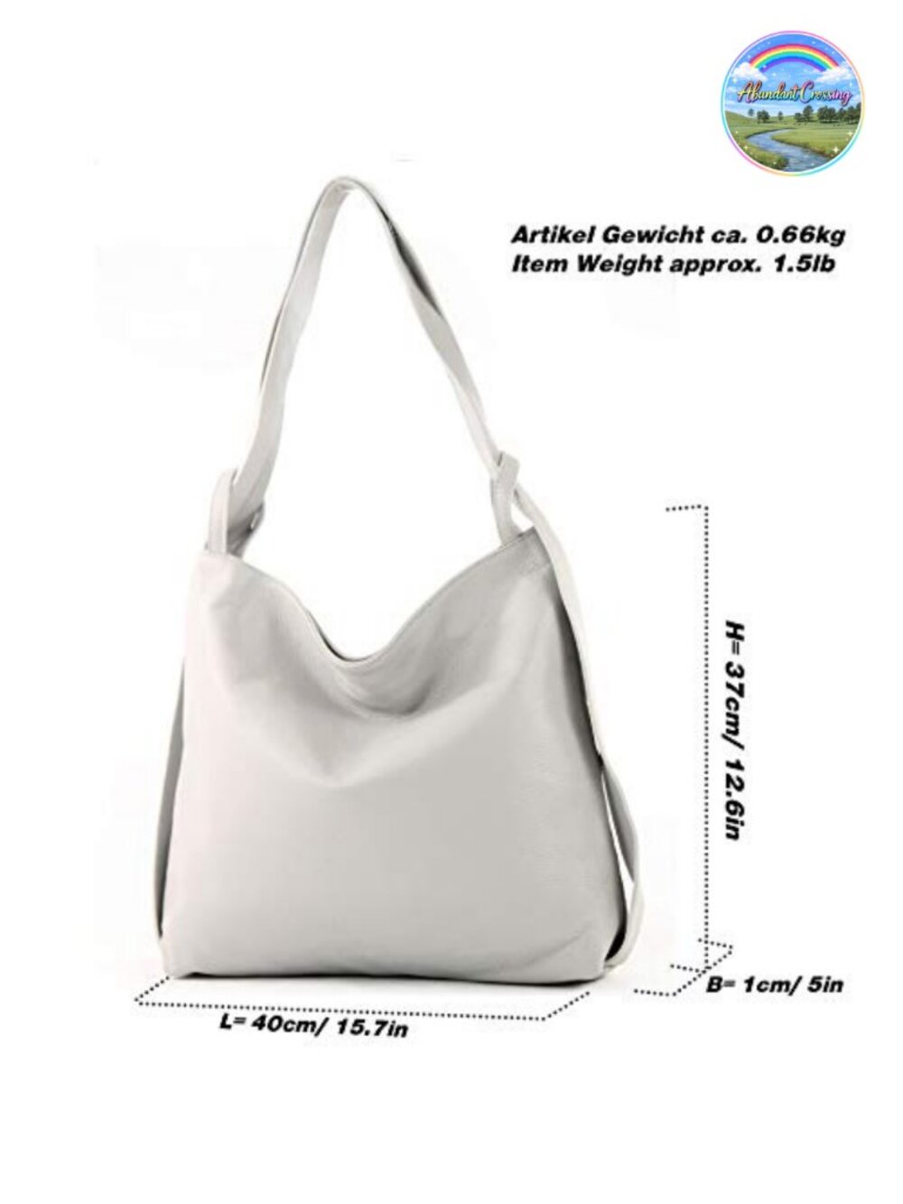 Genuine Leather Backpack Shoulder Bag 2in1 Handmade in Italy - Picture 3 of 5